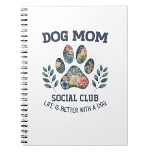 Hunde Mama Paw Floral Notizblock