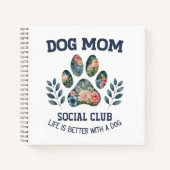 Hunde Mama Paw Floral Notizblock (Vorderseite)