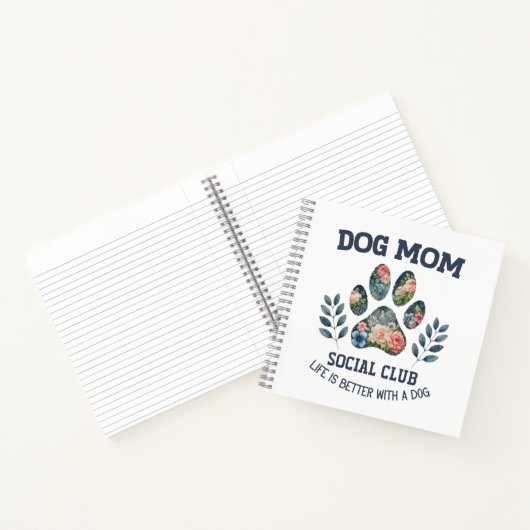 Hunde Mama Paw Floral Notizblock (Innenseite)