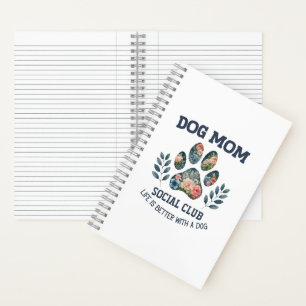 Hunde Mama Paw Floral Notizblock