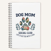 Hunde Mama Paw Floral Notizblock (Vorderseite)