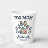 Hunde Mama Paw Floral Pappbecher (Vorderseite)