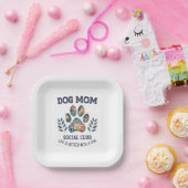 Hunde Mama Paw Floral Pappteller (Party)