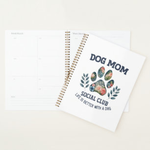 Hunde Mama Paw Floral Planer