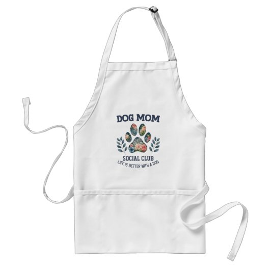 Hunde Mama Paw Floral Schürze (Vorne)