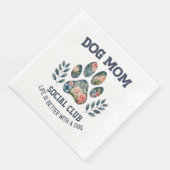 Hunde Mama Paw Floral Serviette (Ecke)