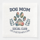 Hunde Mama Paw Floral Serviette (Vorderseite)