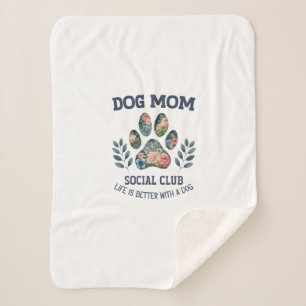 Hunde Mama Paw Floral Sherpadecke