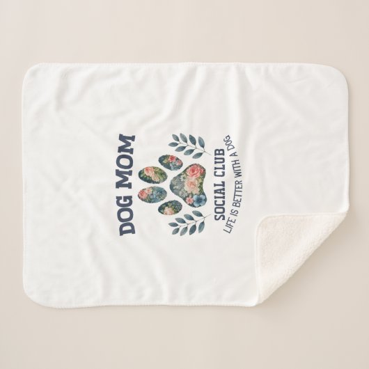 Hunde Mama Paw Floral Sherpadecke (Vorderseite (Horizontal))