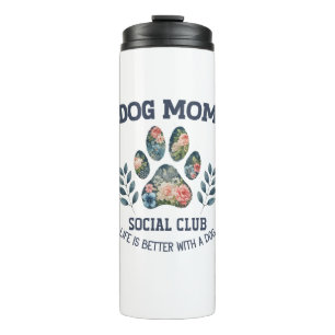 Hunde Mama Paw Floral Thermosbecher