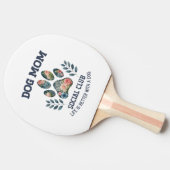 Hunde Mama Paw Floral Tischtennis Schläger (Seitenansicht)