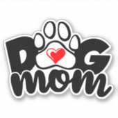 Hunde Mama Paw Heart Vinyl Stickers Aufkleber (Vorderseite)