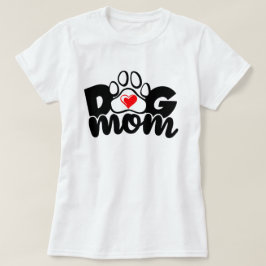 Hunde Mama Paw Herz T - Shirt