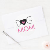 Hunde Mama Paw Print Pink Black Runder Aufkleber (Umschlag)