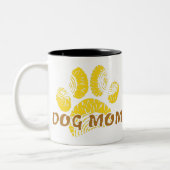 Hunde Mama Paw Sonnenblume Zeichnend Zweifarbige Tasse (Links)