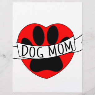 Hunde Mama Paw und Rotes Herz Zeichnend
