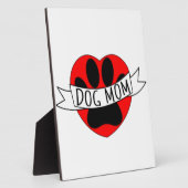 Hunde Mama Paw und Rotes Herz Zeichnend Fotoplatte (Seite)