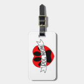 Hunde Mama Paw und Rotes Herz Zeichnend Gepäckanhänger (Vorderseite vertikal)