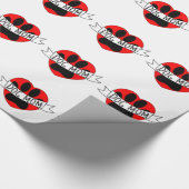 Hunde Mama Paw und Rotes Herz Zeichnend Geschenkpapier (Ecke)