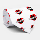 Hunde Mama Paw und Rotes Herz Zeichnend Krawatte (Gerollt)