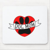 Hunde Mama Paw und Rotes Herz Zeichnend Mousepad (Vorne)