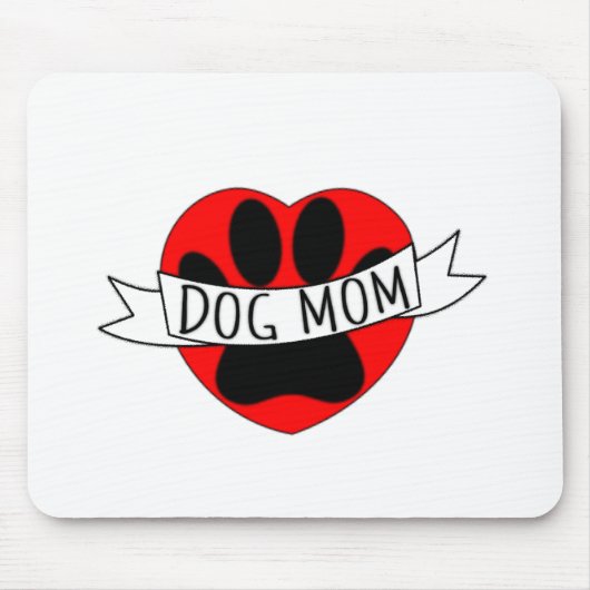 Hunde Mama Paw und Rotes Herz Zeichnend Mousepad (Vorne)
