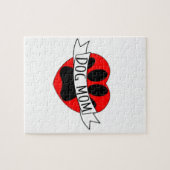 Hunde Mama Paw und Rotes Herz Zeichnend Puzzle (Horizontal)