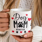 Hunde Mama Paws Rotes Herz Personalisiertes Foto Kaffeetasse