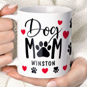 Hunde Mama Paws Rotes Herz Personalisiertes Foto Kaffeetasse