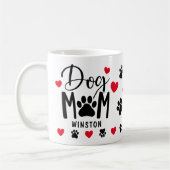 Hunde Mama Paws Rotes Herz Personalisiertes Foto Kaffeetasse (Links)