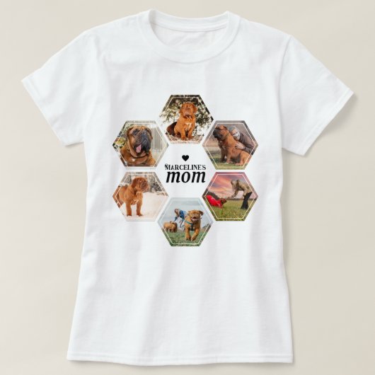 Hunde Mama Personalisiert 6 Foto-Collage mit dem N T-Shirt (Design vorne)