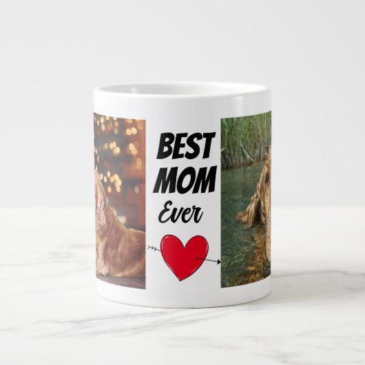 Hunde-Mama... Personalisiert zwei Foto & Text Jumbo-Tasse (Vorderseite)