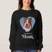 Hunde MAMA Personalisiertes Haustier Foto Herzstüc Sweatshirt (Vorderseite)