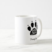 Hunde Mama Pfoten Drucken Personalisierter Name un Kaffeetasse (VorderseiteRechts)