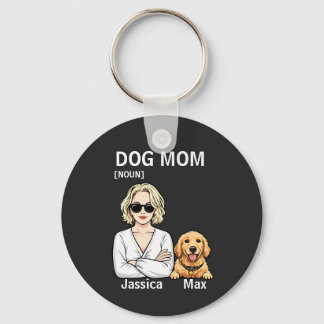 Hunde-Mama-Porträt mit Golden Retriever Kunst Schlüsselanhänger