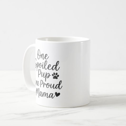 Hunde Mama Pride spielend handgeschriebenes Skript Kaffeetasse (Vorderseite Links)