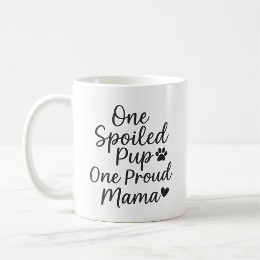 Hunde Mama Pride spielend handgeschriebenes Skript Kaffeetasse (Links)