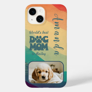 Hunde Mama Retro Groovy Personalisiertes Foto Case-Mate iPhone 14 Hülle