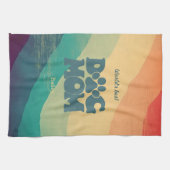 Hunde Mama Retro Groovy Rainbow Personalisiert Geschirrtuch (Horizontal)