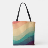 Hunde Mama Retro Groovy Regenbogen All-Over-Print Tasche (Rückseite)