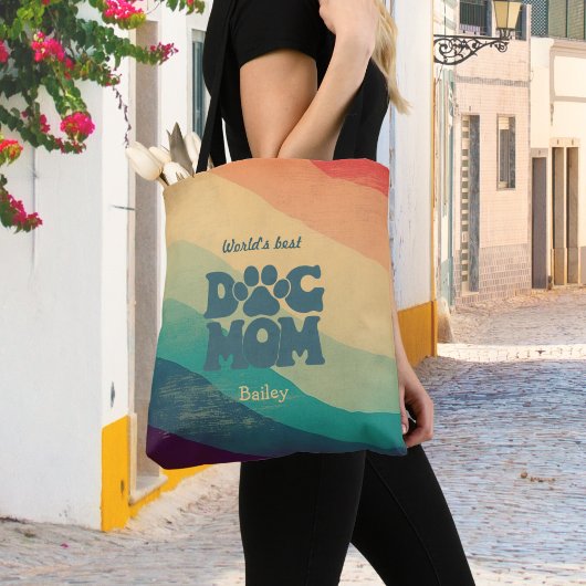 Hunde Mama Retro Groovy Regenbogen All-Over-Print Tasche