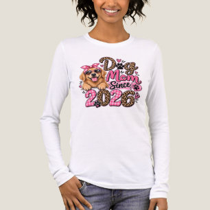 Hunde-Mama seit 2026 Rosa Leopard Tri-Blend Shirt