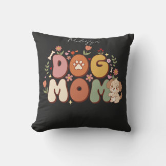 Hunde-Mama-Shirt Kawaii Floral Vintage Retro Kissen