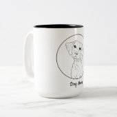 Hunde Mama Simple Line Art Zeichn Tasse (Vorderseite Links)