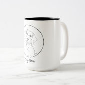Hunde Mama Simple Line Art Zeichn Tasse (VorderseiteRechts)