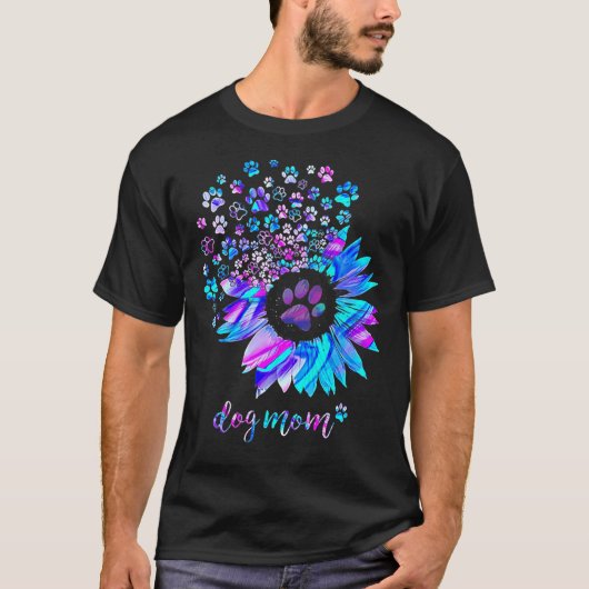 Hunde Mama Sonnenblume Hund Paw Hologramm T - Shir T-Shirt (Vorderseite)