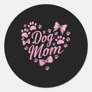 Hunde Mama Valentine Coquette Bow Herzpfeifen Rund Runder Aufkleber