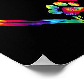 Hunde Mama Vater Welpe Liebe Hunde Pfoten Hörgeräu Poster (Ecke)