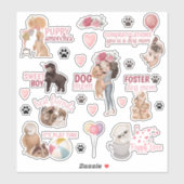 Hunde Mama Vinyl Stickers Aufkleber (Blatt)