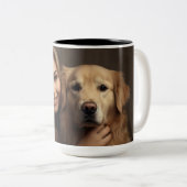 Hunde Mama Wifey Moderne Schwarz-Script Weiße Frau Zweifarbige Tasse (VorderseiteRechts)